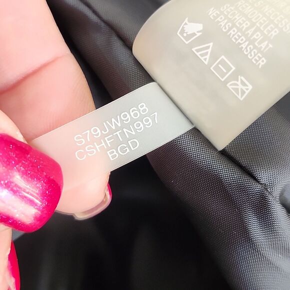 Calvin Klein black coat w/ gold & silver metallic beaded band, size 6 - Picture 12 of 13